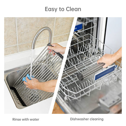 Roll up Dish Drying Rack Over The Sink Kitchen Roll up Sink Drying Rack Portable Dish Rack Dish Drainer (12.79’’21.25’’)