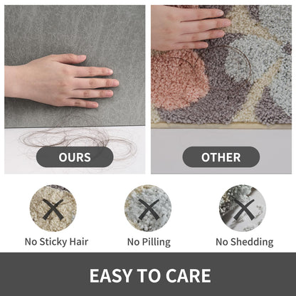 MontVoo Bath Mat Rug for Bathroom-Bathroom Mat Bathroom Rug Non Slip Absorbent Quick Dry Bathmat Shower Mats-Bathroom Floor Mats in Front of Bathtub Sink Washroom Mat Grey 50x80CM