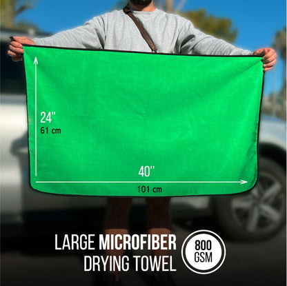 WEST BROS Microfiber Car Drying Towel Extra Large - XL Professional Water Absorber for Cars, Trucks, SUV - Thick Cleaning Cloth 40x24'' 101x61cm 800 GSM