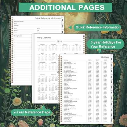 2026 Planner - Planner 2026, JAN 2026 - DEC 2026, 2026 Planner Weekly and Monthly, 2026 Calendar Planner, 9" x 11", Tabs, Spiral Binding, Back Pocket