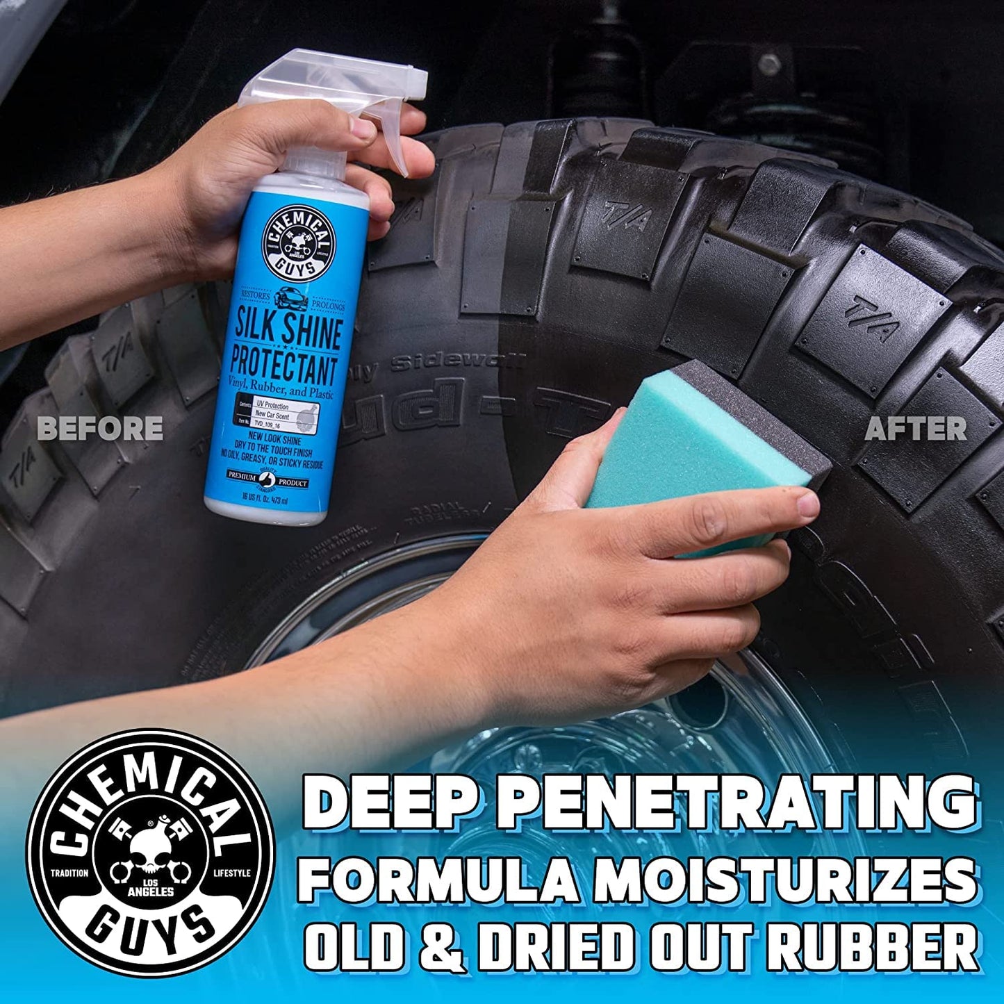 Chemical Guys Silk Shine Spray-able Dry-to-The-Touch Dressing and Protectant for Tires, Trim, Vinyl, Plastic and More, Safe for Cars, Trucks, Motorcycles, RVs & More, 473 ml (2 Pack)