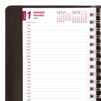 Brownline® 2026 PlannerPlus™ Daily/Monthly Planner, Appointment Book, 12 Months, January to December, Twin-Wire Binding, 8" x 5", Black (CB634WN.BLK-26)