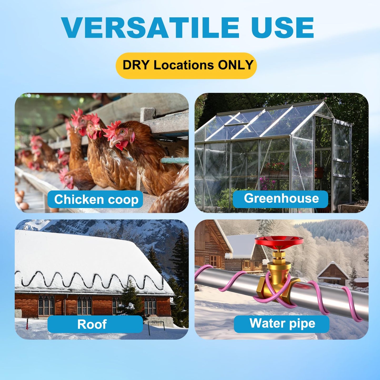 TOPDURE Automatic Thermostatic Plug, Suitable for Heating Tapes, Greenhouses, Well House Heaters, 38℉ Auto On/50℉ Auto Off, 2pcs