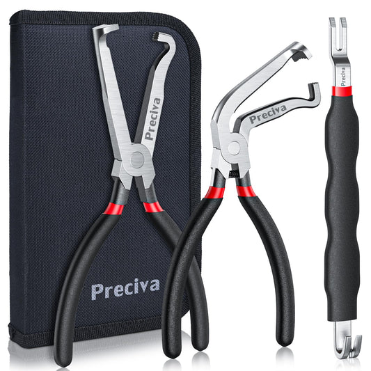 Preciva 3 PCS Electrical Disconnect Pliers, Automotive Electrical Connector Pliers, Electric Plug Plier Connector Separator for Cars, Automotive Wire Locking Push Tab