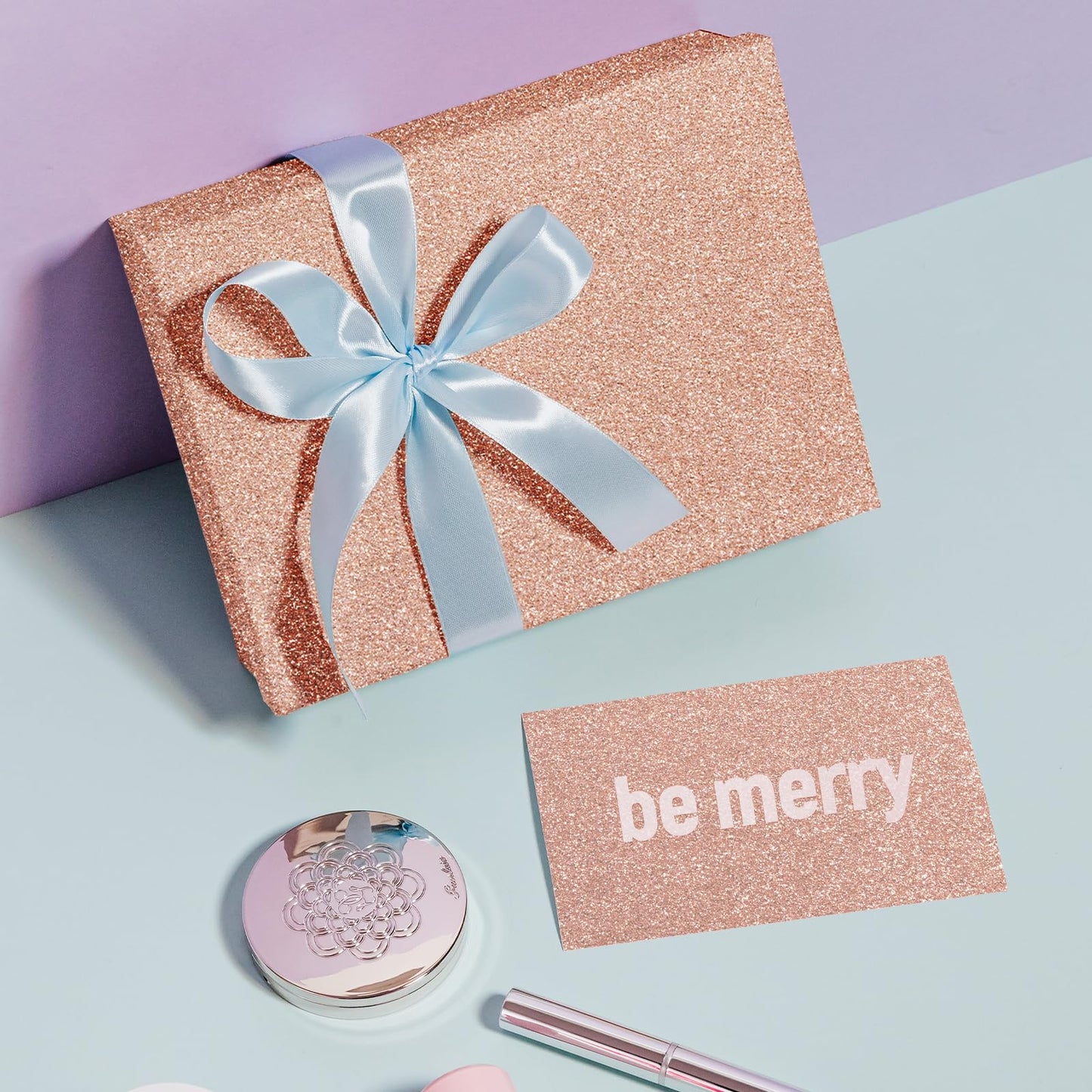 Rose Gold Glitter Cardstock 8.5x11 Double-Sided 24 Sheets, Goefun Gold No-Shed Glitter Paper 280GSM/100lb Pink Card Stock for Craft, Art, Invitation, Graduation, Wedding Party