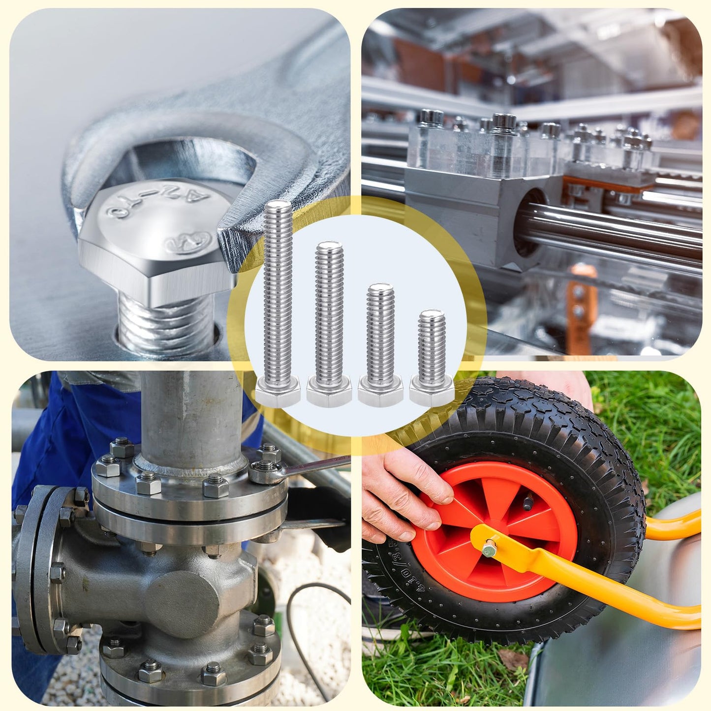 602PCS Metric Nuts and Bolts Assortment Kit - Heavy Duty M4 M5 M6 Stainless Steel Screws Assortment, Assorted Machine Screw Set with Flat & Spring Washers, Hex Head Cap Screws Bolts and Nuts Kit