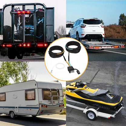 4 Pin 5 Wire Trailer Wiring Harness, 22FT Trailer Connector Light Kit 4 Pin,Boat Trailer Wiring Harness, for Connection Both-Side Taillights of Trailer Boat RV ATV w/Nylon Net Tube Protection