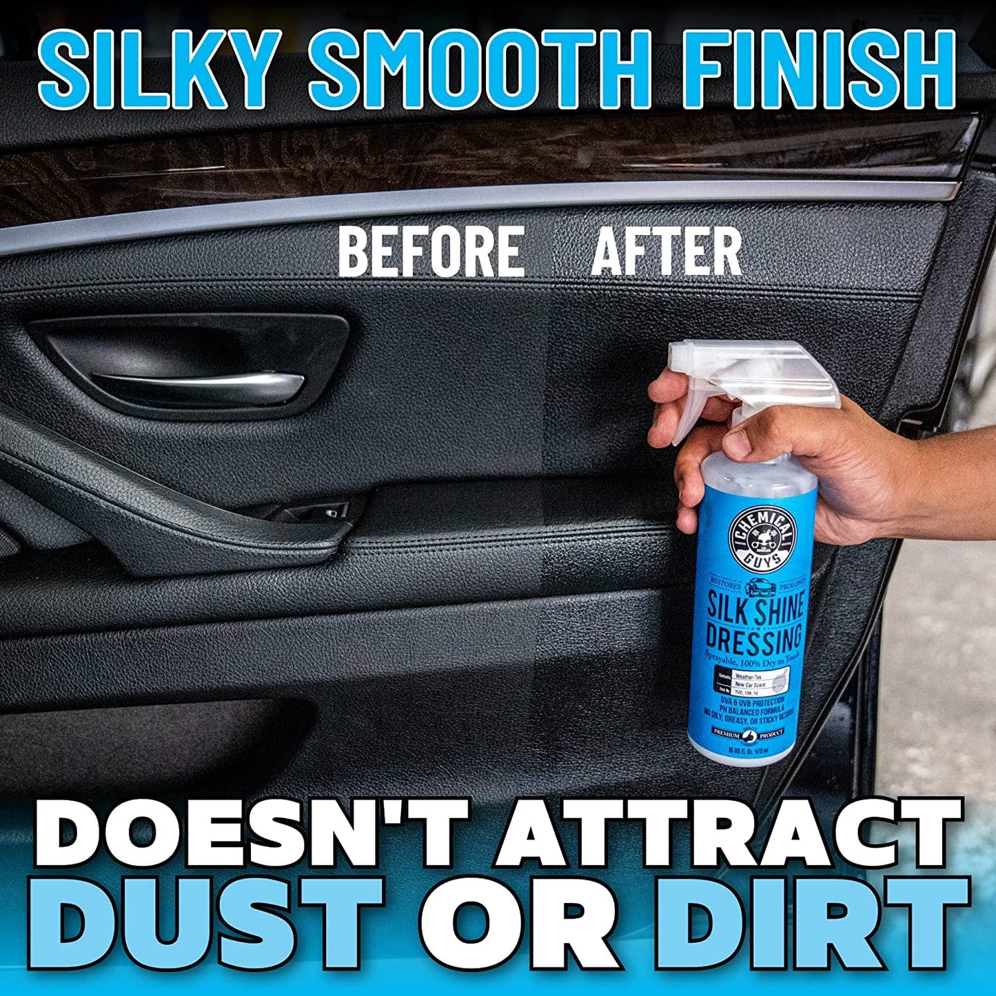 Chemical Guys Silk Shine Spray-able Dry-to-The-Touch Dressing and Protectant for Tires, Trim, Vinyl, Plastic and More, Safe for Cars, Trucks, Motorcycles, RVs & More, 473 ml (2 Pack)