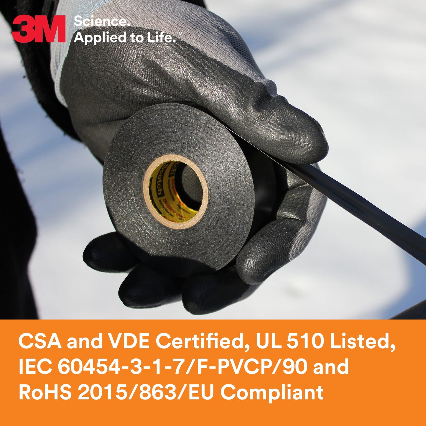 3M Scotch Super 33+ Electrical Tape - 1 in x 36 yd (108 ft), Premium Grade All-Weather Vinyl, Resistant to Abrasion, Moisture, Corrosion, Alkalies - 1 Long Roll, Black