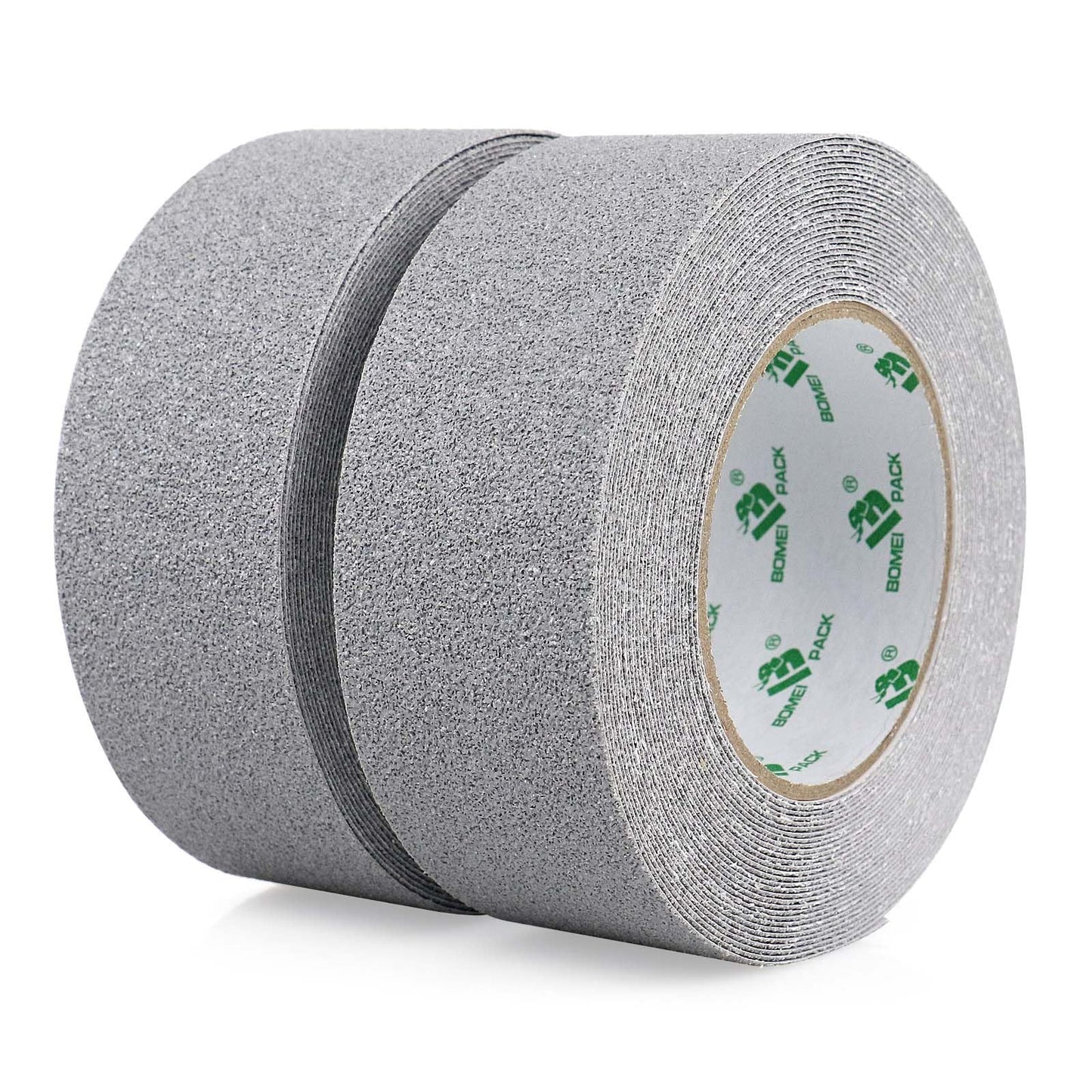 BOMEI PACK Heavy Duty Grey Anti Slip Tape, Waterproof Non Slip Safety Tape for Stair Steps Outdoor/Indoor, 2Rolls Grip Traction Tape 2 Inch x 33Ft