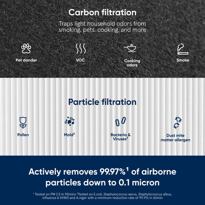 Blueair Blue Pure 411 Genuine Replacement Filter, Particle and Activated Carbon, Fits Blue Pure 411, 411+, 411 Auto & MINI Air Purifiers, White (F411PACF102174)