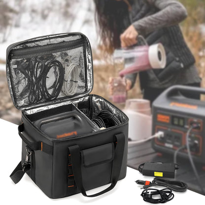 Trunab Protable Carrying Case Compatible with Jackery Explorer 300/500/1000/1000 Pro/ECOFLOW River/River2 Pro/River2 Max, Portable Power Station Bag with Adjustable Dividers