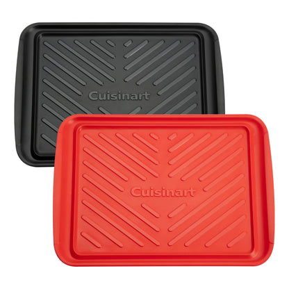Cuisinart Grilling Prep and Serve Trays, 17"x 10.5", Dishwasher Safe, Fits 6 Burgers, Red and Black (CPK-200C)