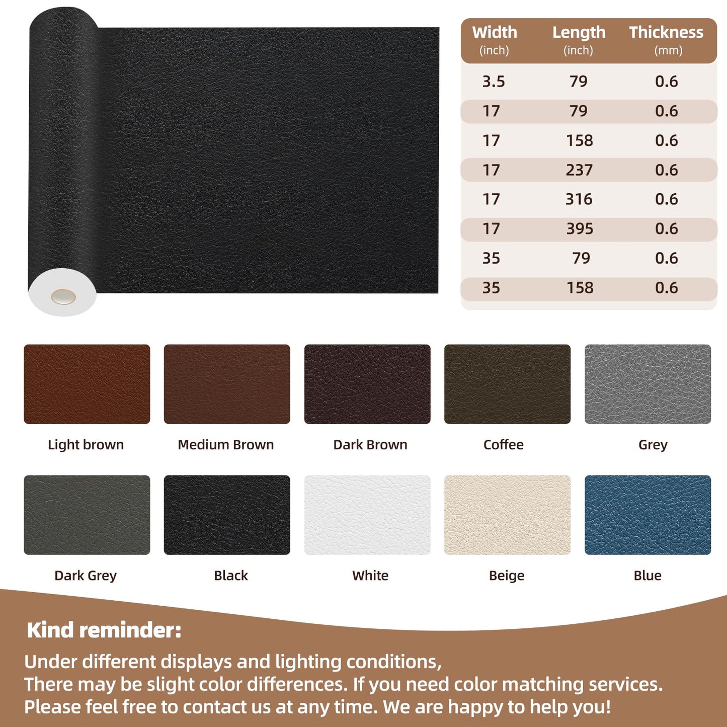 Shagoom Leather Repair Kit, 17X79 inch Self Adhesive Leather Patch Waterproof, DIY Large Vinyl Patches for Couches, Furniture, Kitchen Cabinets, Wall （Gray, 17X79 inch）