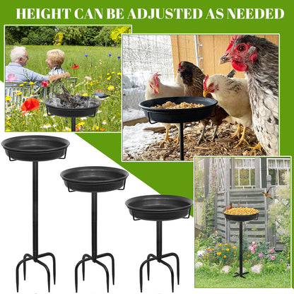 YALINKA 28In Freestanding Birdbaths Bowl Outdoor, Free Standing Garden Bird Bath Bird Feeder Bowl with Metal Stake, Detachable Decoration Spa Birdfeeder for Garden Patio Yard Lawn, New Upgrade(A)