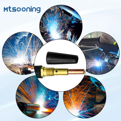 Mtsooning 48PCS Flux Core Gasless Nozzle Tips Kit KP1939-1, 0.035" (0.9mm) Flux Core Welder Gun Welding Mig Contact Tips Gasless Nozzle Gas Diffusers Replacement for Lincoln Magnum 100L & Weld-Pak MIG