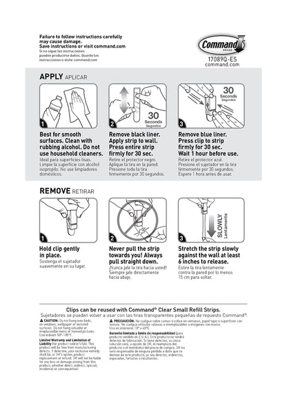 Command Spring Clips, Quartz, 8-Clips (17089Q-8ES)
