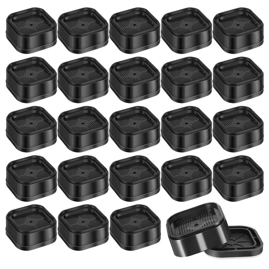 Zeylju 24 Pack Furniture Risers, Bed Risers,Heavy Duty Square Stackable, Adjustable Height 1.38/2.17/2.9 Inch for Bed,Desk,Sofa,Chair,Table Leg Lift, Washer Machine Storage Lifts Appliances(Black)