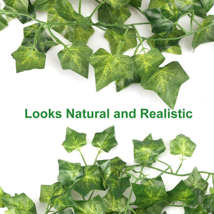 DazSpirit 36Pcs Fake Vines, 252Ft Artificial Ivy Fake Vine Leaves, Artificial Ivy Plant Garland, Greenery Garland Ivy Fake Vine Leaves, Plants Vine for Wedding, Home, bedroom, Garden, Party Decoration