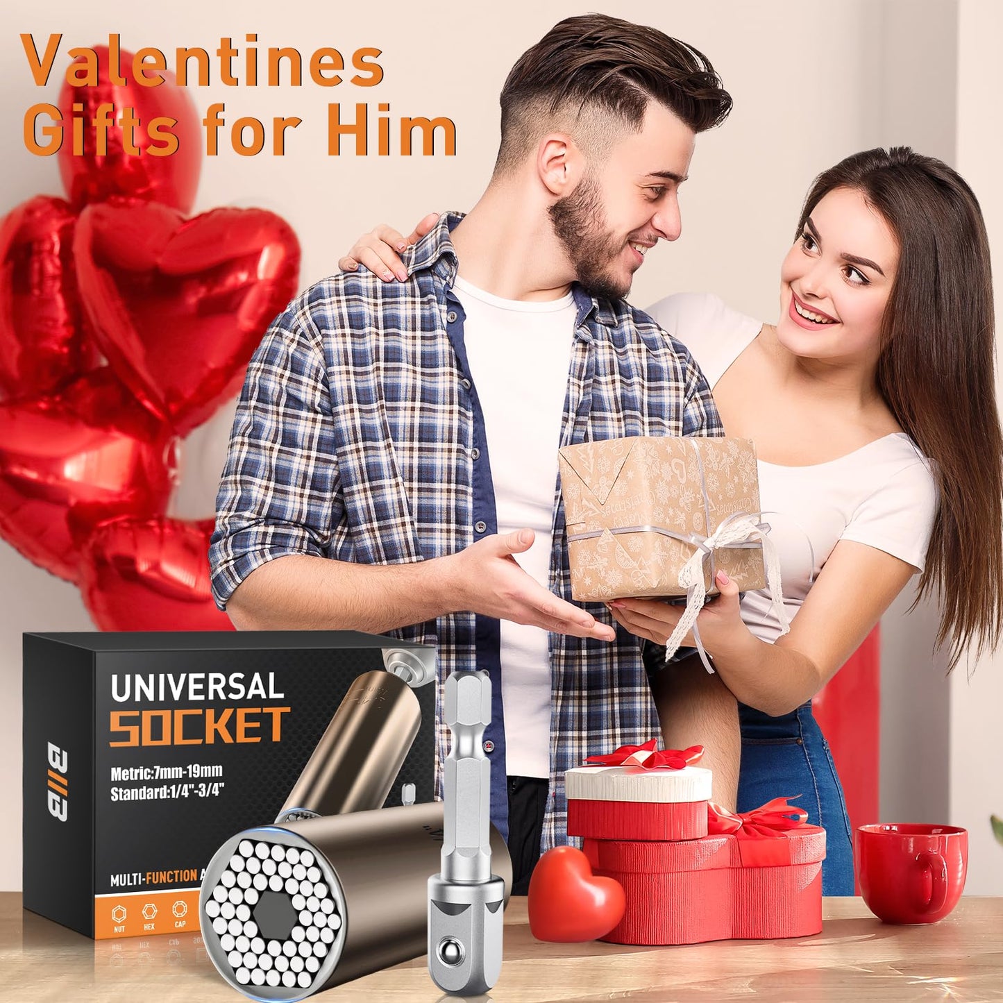 BIIB Valentines Day Gift for Him Gifts for Men Super Universal Socket Tools, Birthday Mens Gifts for Men Dad Him Husband Boyfriend, Dad Gift for Who Have Everything, Fathers Day Gift, Cool Gadgets
