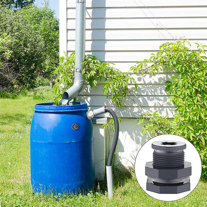 3/4 Inch Female PVC Bulkhead Fitting with Plug and Thick Silicon Seal Gasket, Rain Barrel Connector Kit with Plugs for Rain Barrels, Aquariums, Water Tanks, Tubs, Pools (4 Pack)