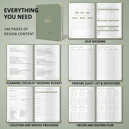 BIROYAL Wedding Planner Book and Organizer - A4 Wedding Planning Book with Checklist, Calendar & Tips - Makes Your Countdown Planning Easy - Engagement Gifts for Newly Engaged Couples, Future Brides