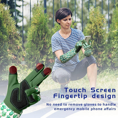 Schwer Gardening Gloves for Women, Rose Pruning Gloves with Forearm Protection, Breathable and Comfortable Long Garden Glove with Touch Screen for Yard & Outdoor Work (Large 1 Pair)