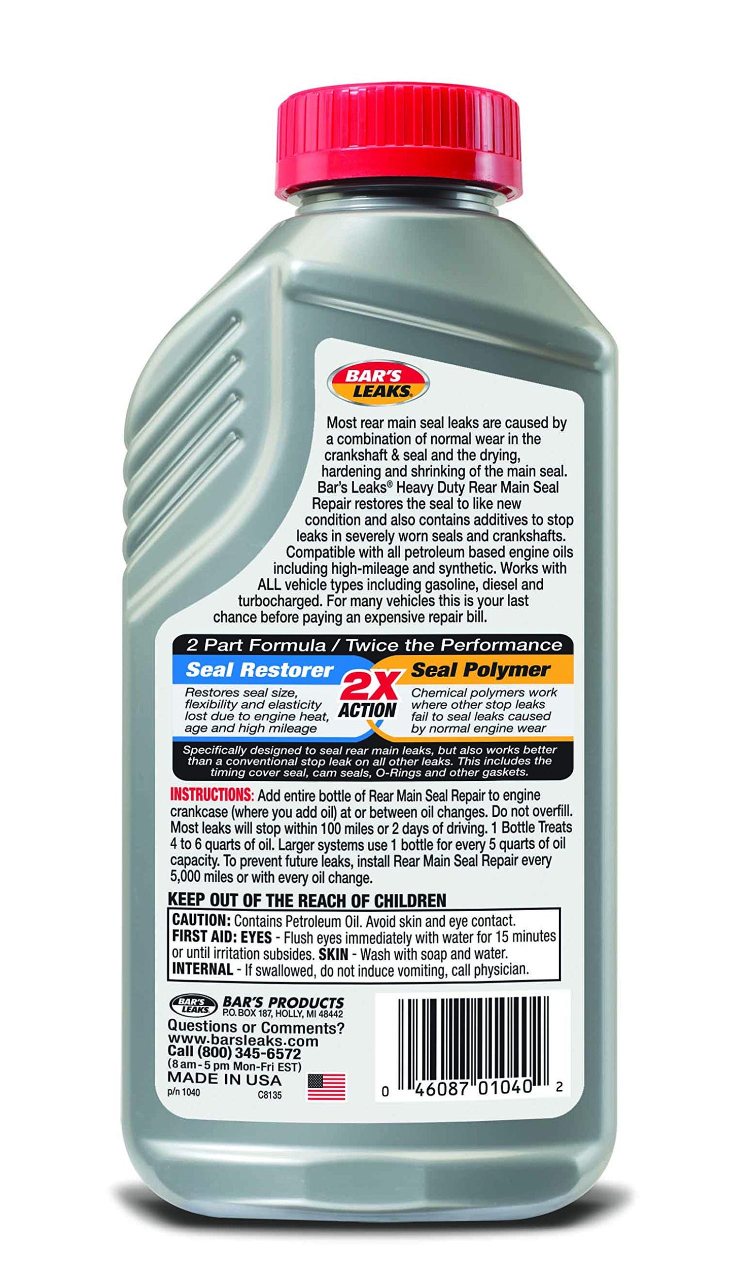 Bar's Leaks 1040 Grey Rear Main Seal Repair Concentrate - 16.9 oz.