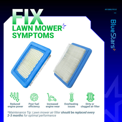 BlueStars 10 packs 491588S Air Filter - For 491588 399959 625-675 Troy-Bilt TB110 TB230 TB210 725ex 675ex 625e 625-675 Toro 20332 Craftsman 33644 Push Lawn Mower Flat Air Cleaner Cartridge 3.5-6.5 HP