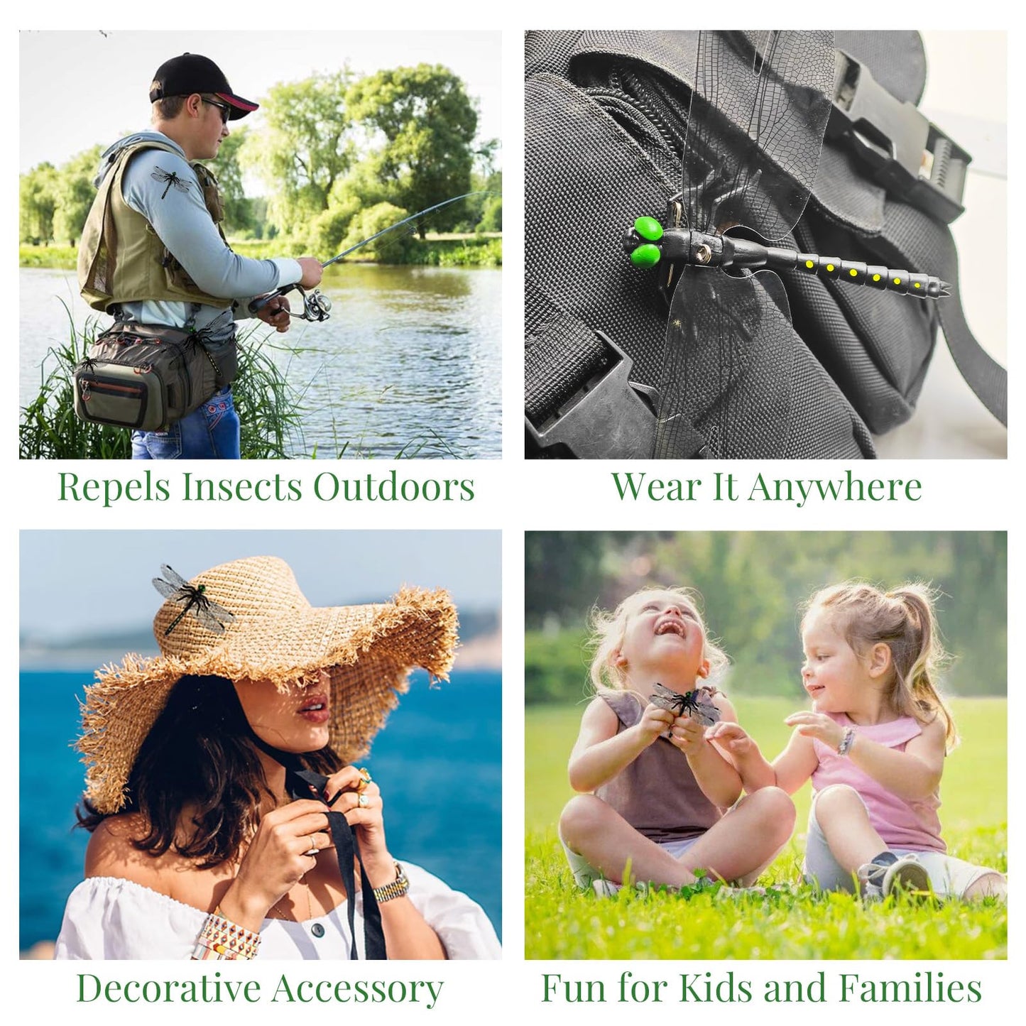 20pcs Dragon Fly Hat Clip, Artificial Dragon Fly Clips Repelling Supplies for Bugs, Realistic Simulated Dragonfly Keychain Attach to Backpack Hat for Indoor Yard Garden Plant Decor