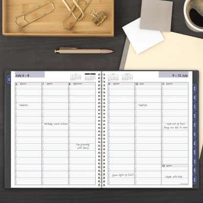 AT-A-GLANCE Planner 2026-2027 Weekly & Monthly Academic 12-Month July-June Quarter-Hourly Appointment Book, 8-1/2" x 11", DayMinder, Charcoal (AYC52045)