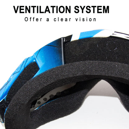 Dirt Bike Motorcycle ATV Motocross Goggles - UV 400 Offroad Mx Racing Helmet for Men Women Adults Youth Kids (示例： Cranberry Blue Frame+color Blue Lens)