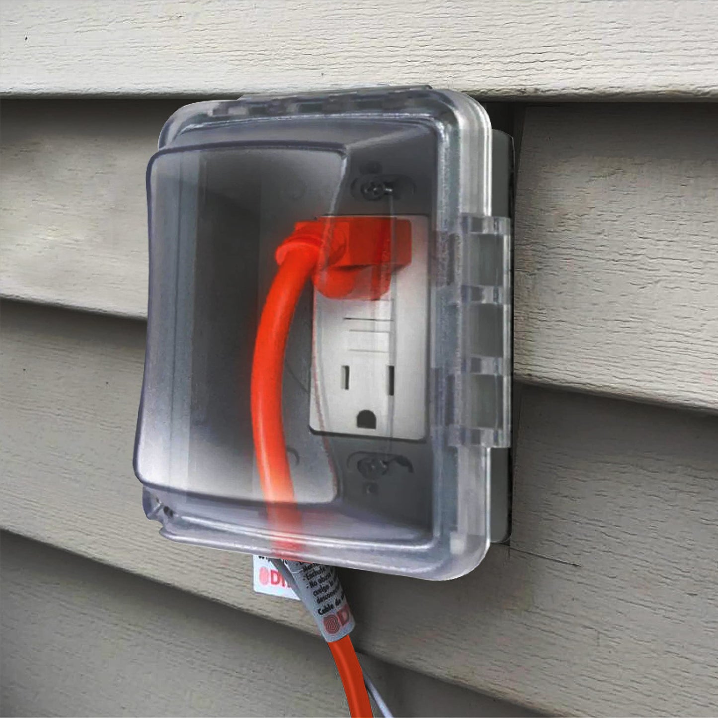 TayMac MM510C Single-Gang Horizontal/Vertical Weatherproof Receptacle Cover, 3.75 Inches Deep, Clear