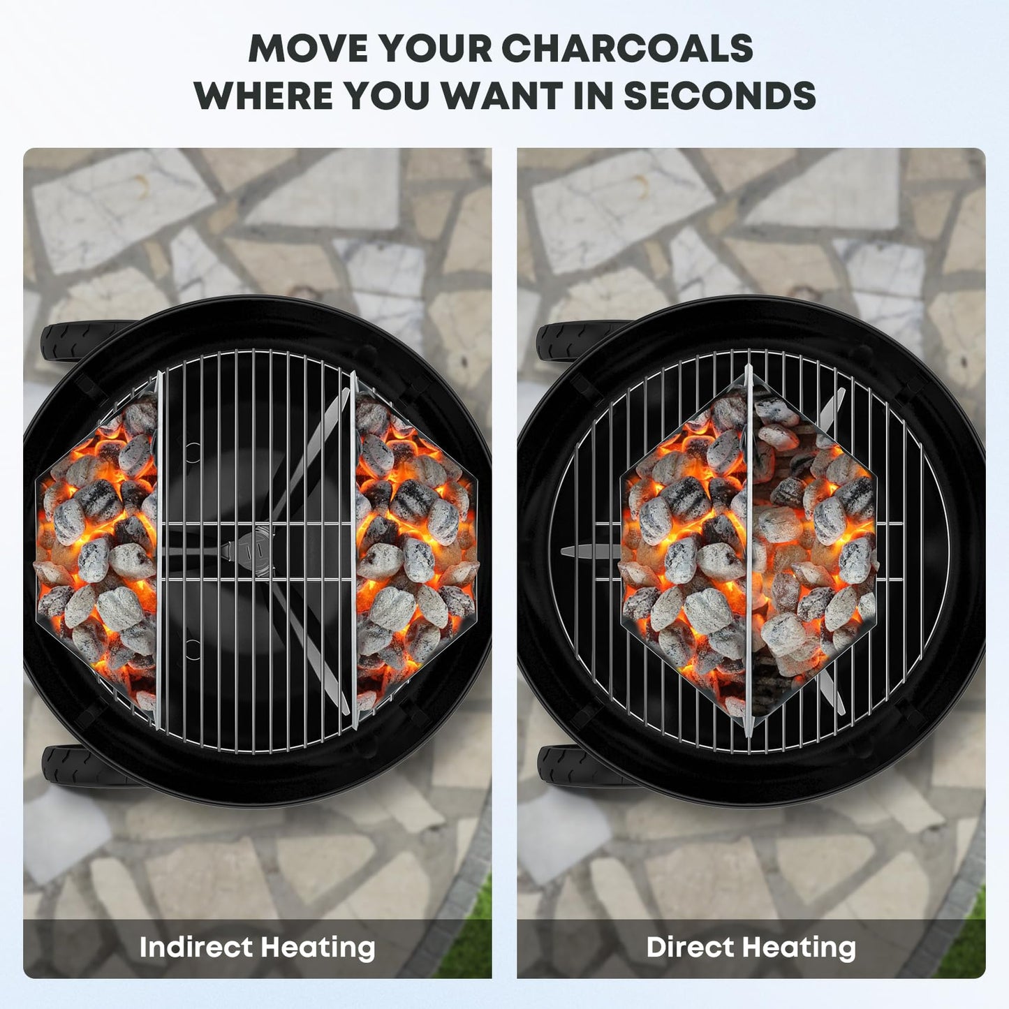 Stanbroil Charcoal Basket Holder for Weber 22" and 26" Charcoal Grills, Heavy Duty Stainless Steel Char-Basket for Briquette, Wood Chips (2 Pack)