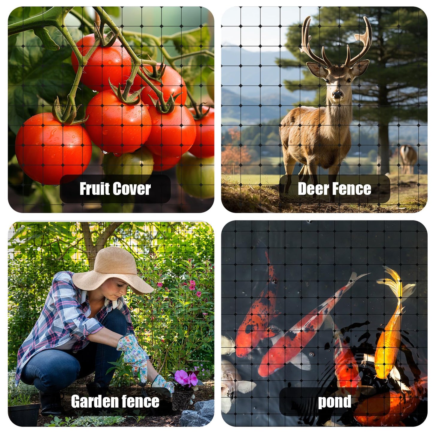 Bird Netting for Garden 7 x 100 Feet, Black Garden Protection Netting Heavy Duty Wire Mesh Net Barrier, Protect Plants Fruits Trees from Rodents Birds Deer Poultry Reusable Animal Fencing (1)