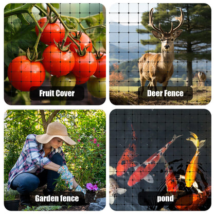 Bird Netting for Garden 7 x 100 Feet, Black Garden Protection Netting Heavy Duty Wire Mesh Net Barrier, Protect Plants Fruits Trees from Rodents Birds Deer Poultry Reusable Animal Fencing (1)