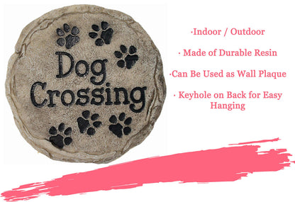 Spoontiques Dog Crossing Stepping Stone Outdoor Garden Décor, Multi, One Size