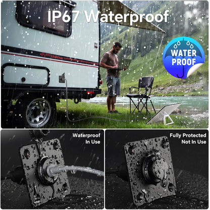 RVSPARK Waterproof Wall Socket Passthrough for Starlink Mini, Aluminum DC 5.5 x 2.1 Female Power Connector Outlet/Port – Perfect for RV Campervan, Caravan, Motorhome, Battery Box
