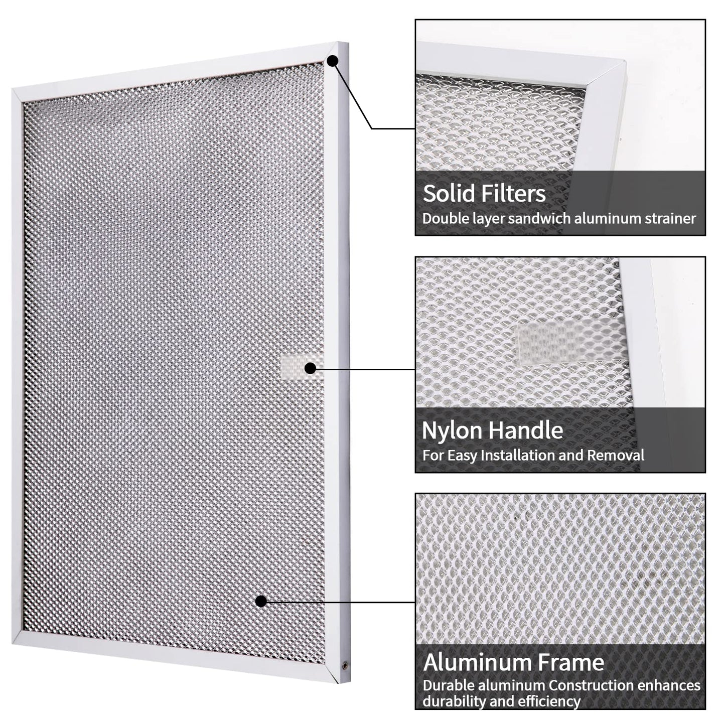 BPS1FA30 Range Hood Filter 11-3/4"X 14-1/4"X 3/8" for 30-Inch Broan Nutone QS1 WS1, Allure Grease Filter, Replaces 99010299,S99010305,AP3378953 Range Hood Filters Replacement Aluminum(2 Pack)