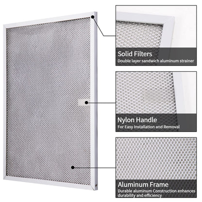 BPS1FA30 Range Hood Filter 11-3/4"X 14-1/4"X 3/8" for 30-Inch Broan Nutone QS1 WS1, Allure Grease Filter, Replaces 99010299,S99010305,AP3378953 Range Hood Filters Replacement Aluminum(2 Pack)