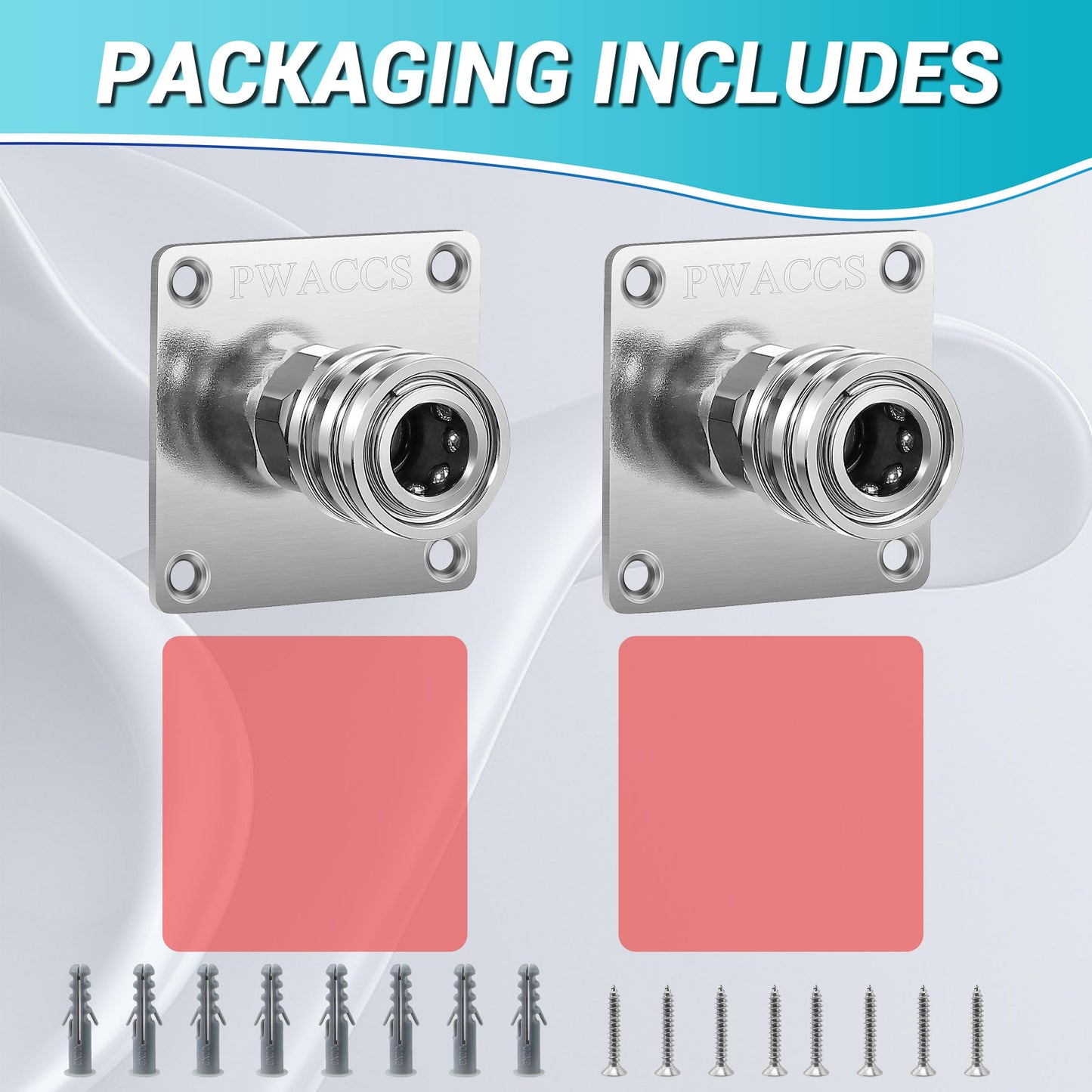 PWACCS Pressure Washer Foam Cannon Holder, 1/4" Quick Connect Automatic Foam Cannon Mount, Stainless Steel Pressure Washer Nozzle Tip Holder, Pressure Washer Accessories Storage Rack 2 Pack