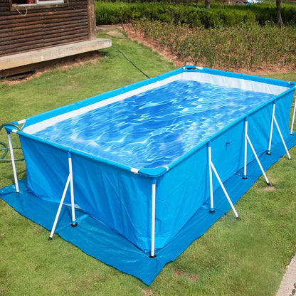 11 x 7.8 Ft Swimming Pool Ground Cloths- Rectangular Waterproof PE Swimming Pool Liner Pad - Square Above Ground Pool Mat Protector Tarpfor Protect for Above Ground Pool Prevents Punctures Pool Tarp
