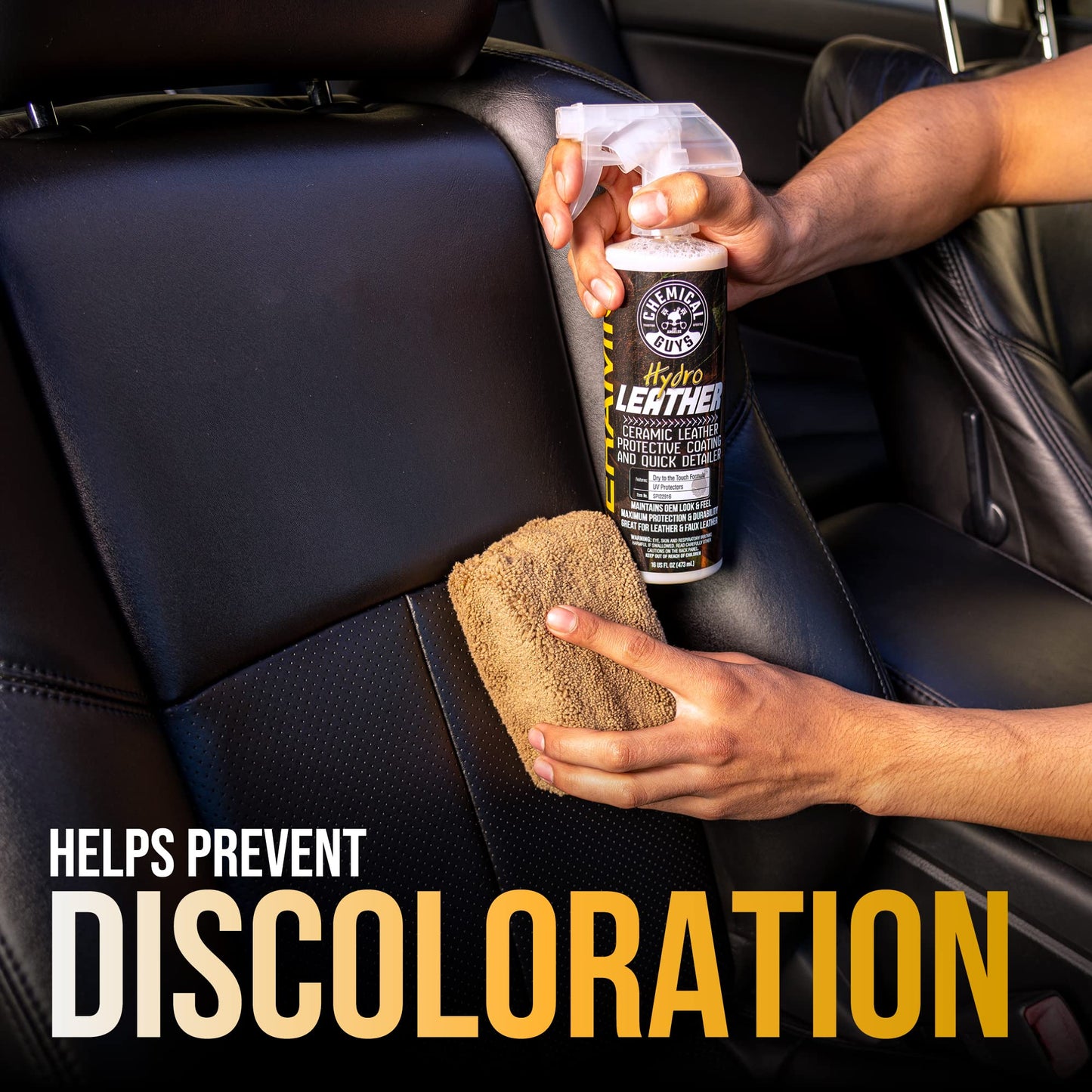 Chemical Guys HydroLeather Ceramic Leather Protective Coating for Car Interiors, Furniture, Apparel, Boots, and More (Works on Natural, Synthetic, Pleather, Faux Leather and More) 473 ml