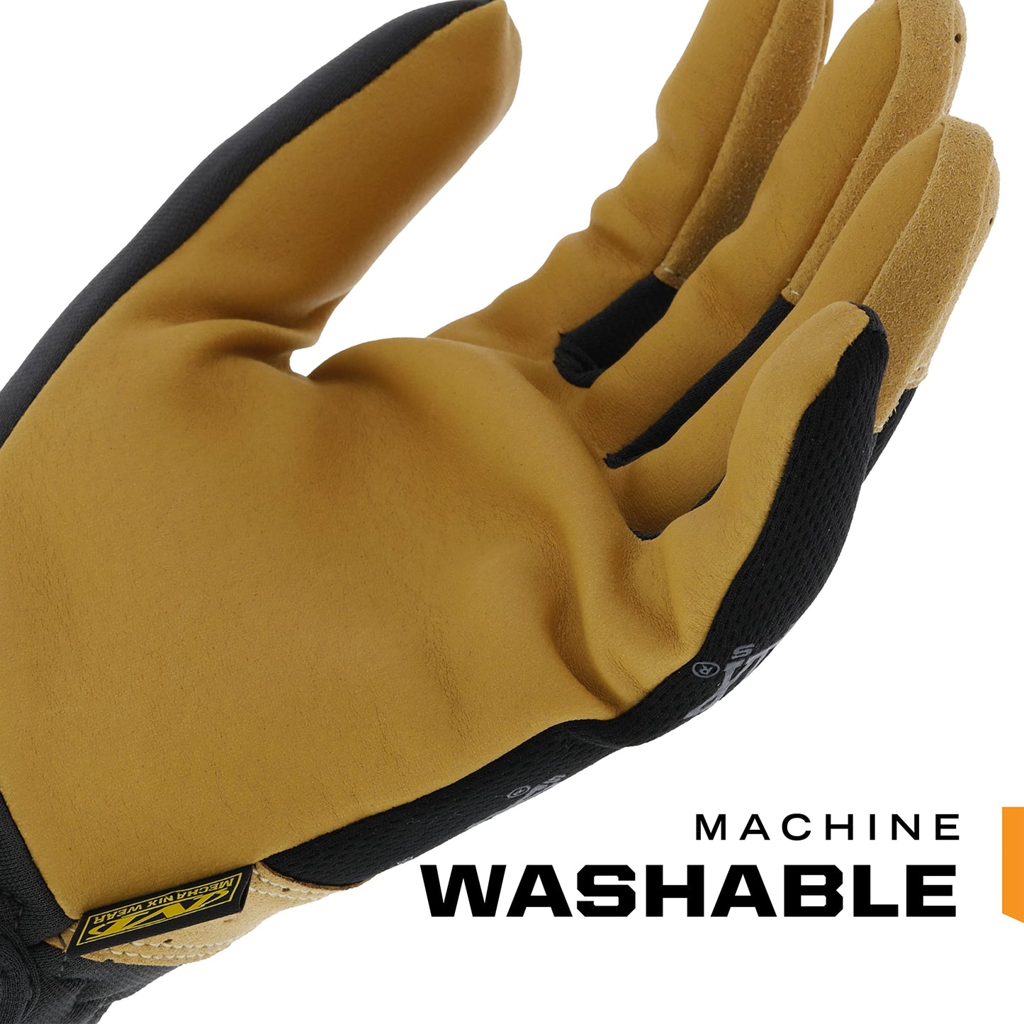 Mechanix Wear: Material4X FastFit Synthetic Leather Work Gloves - Abrasion Resistant (Small, Brown/Black)
