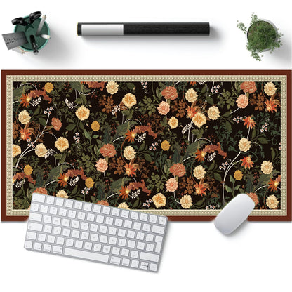 Desk Pad, ZAXOXAZ PU Leather Desk Pad Protector, 31.5" x 15.7" XXL Large Extended Flowers Mouse Pad, Big Desk Mat Floral Desk Blotter, Waterproof Desk Writing Pad for Office and Home