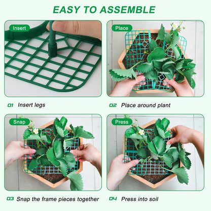 CNNIK 10 Pack Strawberry Plant Supports, Square Growing Frame to Keep Berries Off the Ground, Easy-Assembly Garden Plant Stand