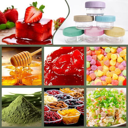 [6 Pack] Glass Salad Dressing Container to Go Glass Small Dipping Sauce Cups Glass Condiment with Lids Leakproof Reusable for Lunch Box Work Trip 2.7 Oz