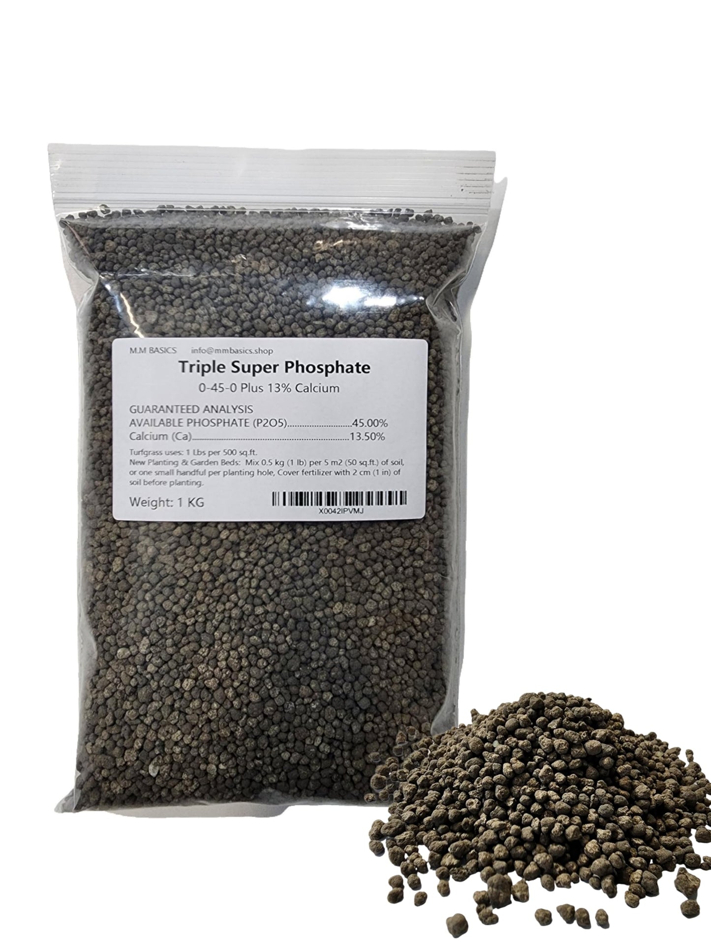 (2.2 LB) Triple Superphosphate, 0-45-0 Plus 13% Calcium, a High Phosphate Source in Potting Media and Great Source of Calcium (1KG)