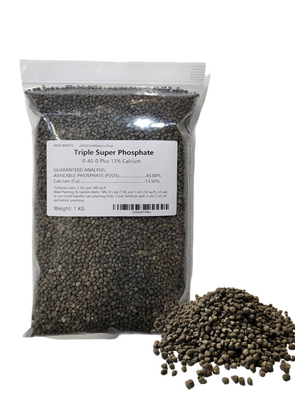(2.2 LB) Triple Superphosphate, 0-45-0 Plus 13% Calcium, a High Phosphate Source in Potting Media and Great Source of Calcium (1KG)