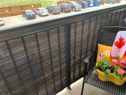 Balcony Privacy Screen, 3.5ft x16.5ft Deck Privacy Screen UV-Resistant Visibility Reduction Windscreen Balcony Screen for Balcony, Apartment, Backyard, Patio, Porch, Garden-Include Cable Ties (Black)